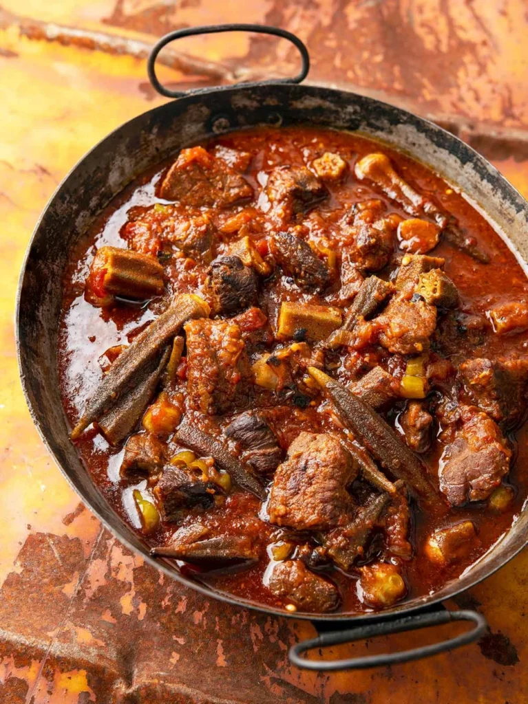Egyptian Okra & Meat Stew (Bamia)