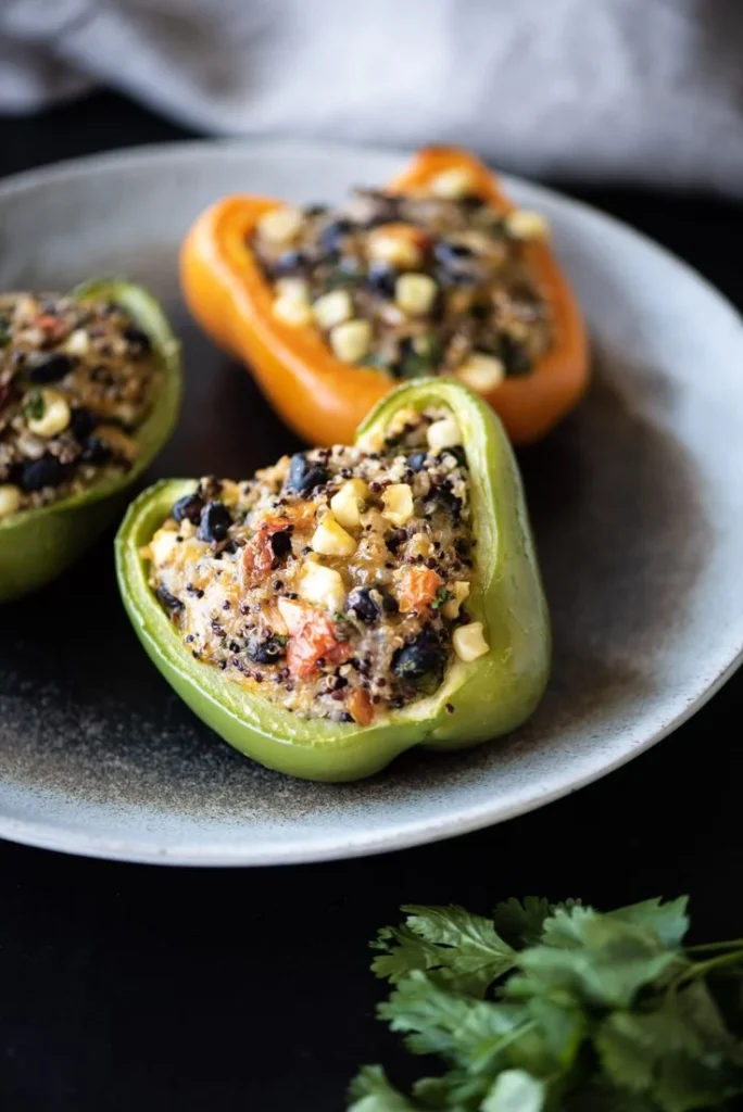 Quinoa and Black Bean Stuffed Bell Peppers