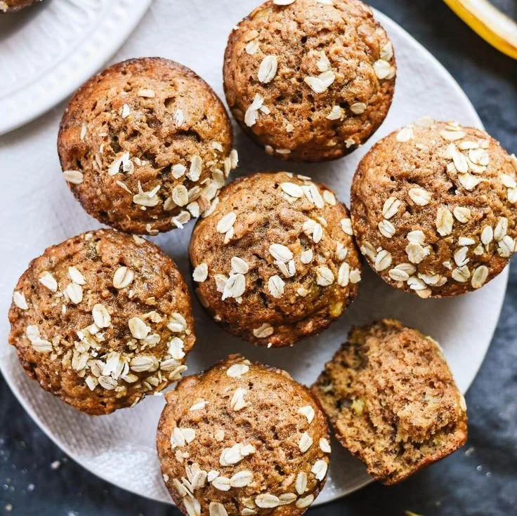 Banana Honey Oat Muffins: