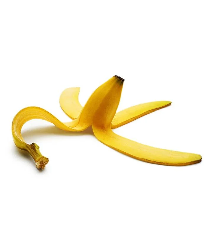 a banana peel on a white background